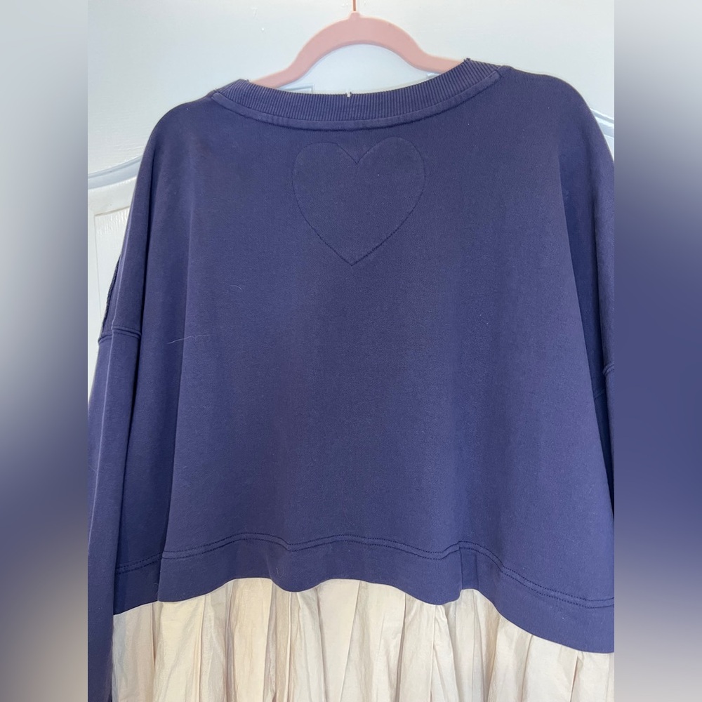 NEW Free People Eleanor Sweatshirt Tunic Dress Oversized Cotton Women’s SZ L NWT - Picture 9 of 12